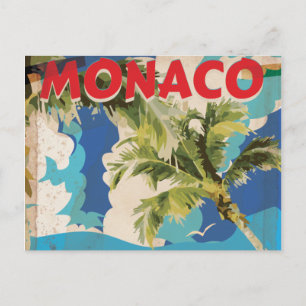 POSTAL CARTEL DE VIAJES DE CARRERAS DE MONACO ANTIGUO