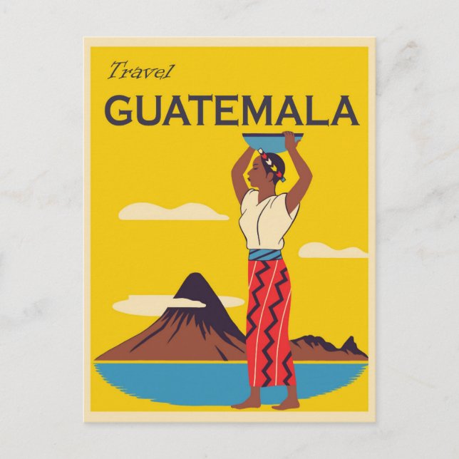 Postal Cartel de Viajes de la Antigua Guatemala (Anverso)