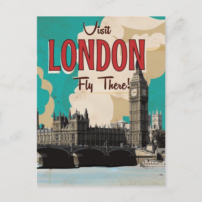 Postal Cartel de Viajes de Londres (Anverso)
