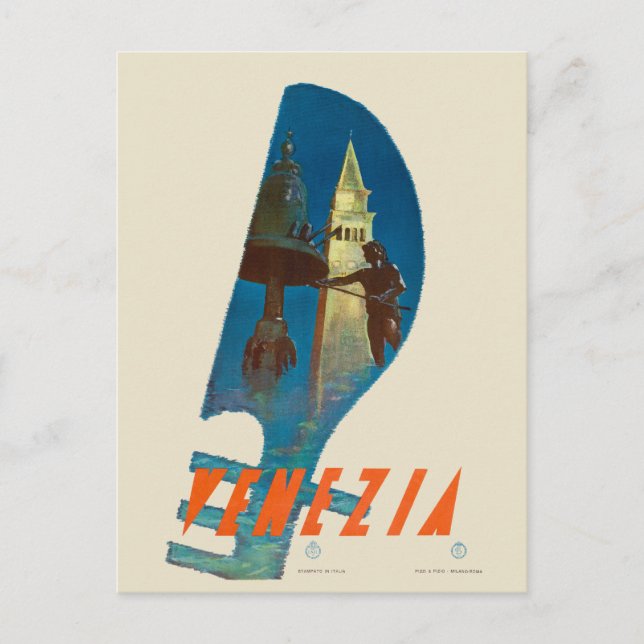 Postal Cartel de Viajes de Venecia de Venecia de Venecia  (Anverso)