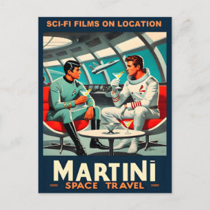 Postal Cartel de Viajes Espaciales Martini Películas de C
