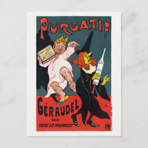 Postal Cartel de Vintage de Purgatif Géraudel France 1895