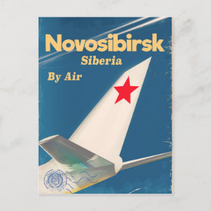 Postal Cartel de vuelo de Novosibirsk Siberia unión sovié