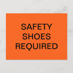 POSTAL CARTEL DE ZAPATOS DE SEGURIDAD NARANJA DE SEGURIDA