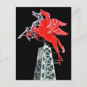 Postal Cartel del centro de Dallas Pegasus Neon