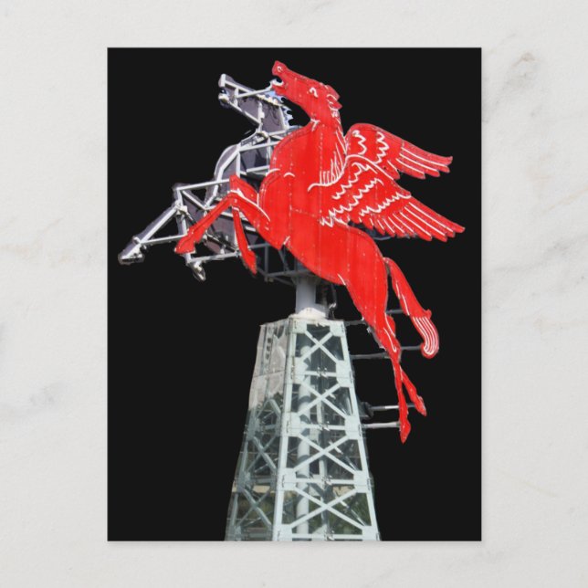 Postal Cartel del centro de Dallas Pegasus Neon (Anverso)