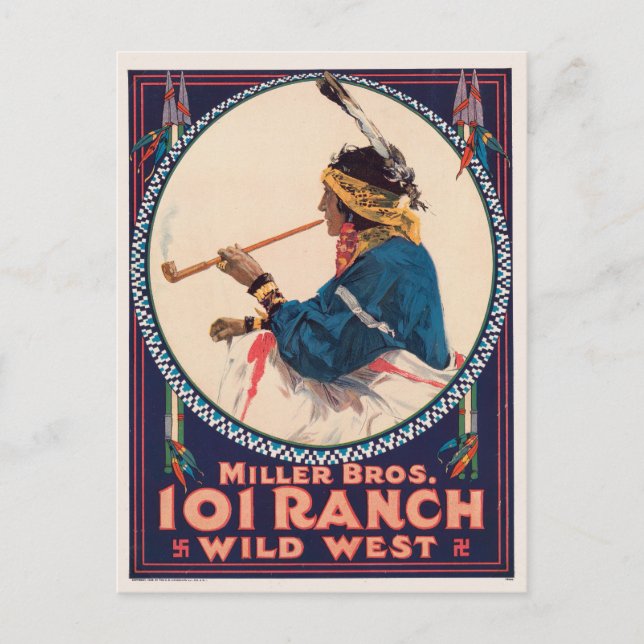 Postal Cartel del circo Miller Bros. 101 Ranch, Wild West (Anverso)