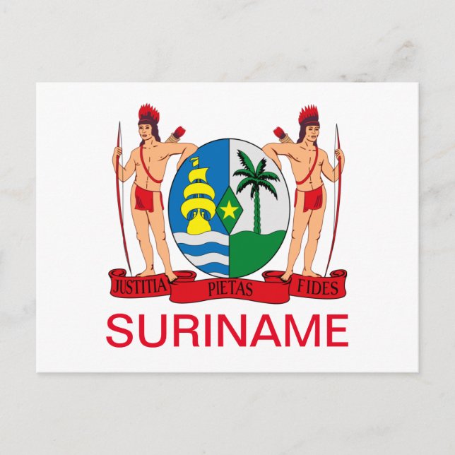 Postal Cartel del Escudo de Armas de Suriname (Anverso)