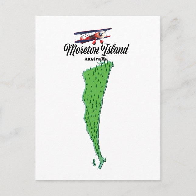 Postal Cartel del mapa de la isla Moreton  Australia (Anverso)