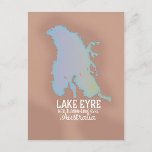 Postal Cartel del mapa del lago Eyre Australia