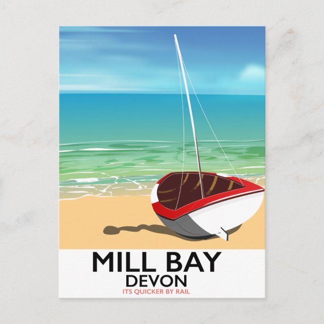 Postal Cartel ferroviario de Mill Bay Devon (Anverso)