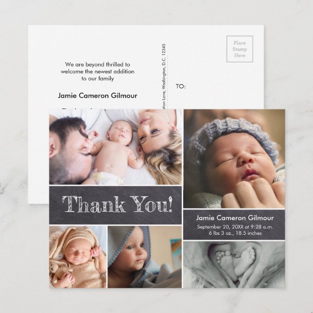 Postal Cartel grabado de cartón de agradecimiento al rota (Anverso / Reverso)