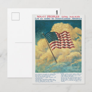 Postal Cartel histórico de bandera patriótica estadounide