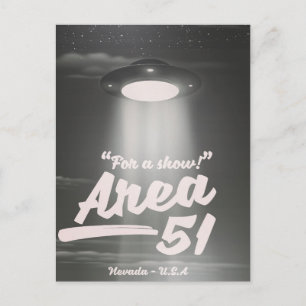 Postal Cartel mono de Área 51 "Para un espectáculo"
