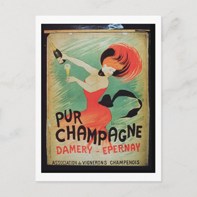 Postal Cartel que anuncia 'Pur Champagne', de Damery, E (Anverso)