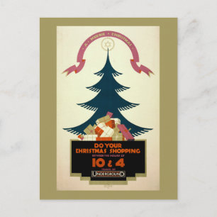 Postal Cartel que promueve viajar en el metro de Londres