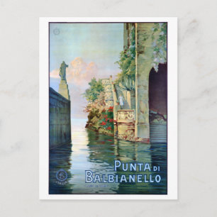 Postal Cartel restaurado de época de Punta di Balbianello