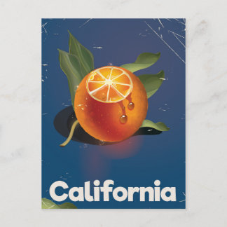 Postal Cartel retro de vacaciones de naranja de Californi