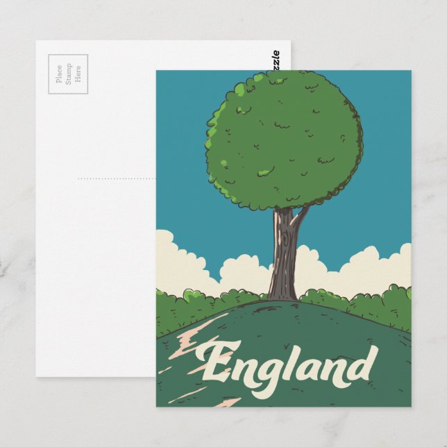 Postal Cartel retro de viaje de Inglaterra (Anverso / Reverso)