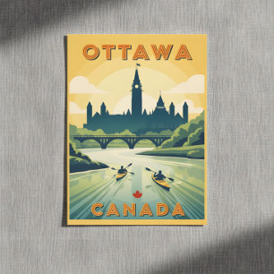 Postal Cartel retro de viaje de Ottawa Canadá