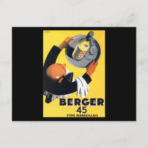 Postal Cartel retro vintage Berger 45 tipo maseillais