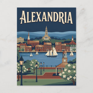 Postal Cartel retro vintage de Alexandria Virginia Old To