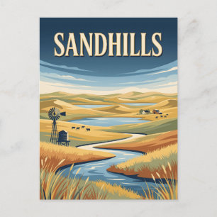 Postal Cartel retro vintage de la pradera Sandhills Nebra