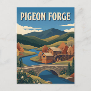 Postal Cartel Retro Vintage de Pigeon Forge Tennessee Mol