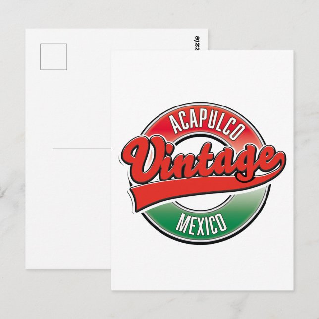 Postal Cartel vintage de Acapulco México (Anverso / Reverso)