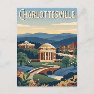 Postal Cartel vintage de Charlottesville Virginia Blue Ri