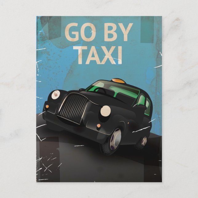 Postal Cartel vintage de Hail a Taxi Cab! (Anverso)
