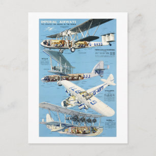 Postal Cartel vintage de Imperial Airways Inglaterra