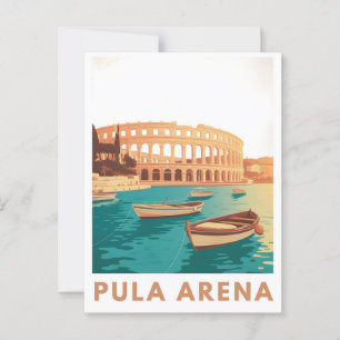 Postal Cartel vintage de la Arena de Pula – Anfiteatro Ro