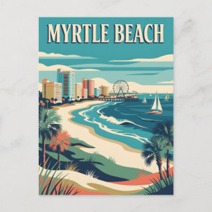 Postal Cartel vintage de la costa de Myrtle Beach Carolin