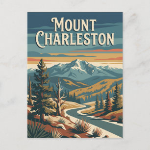 Postal Cartel vintage de la montaña Charleston Nevada
