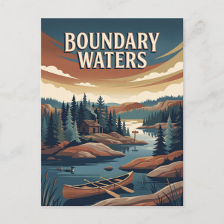 Postal Cartel vintage de remo de Boundary Waters Minnesot