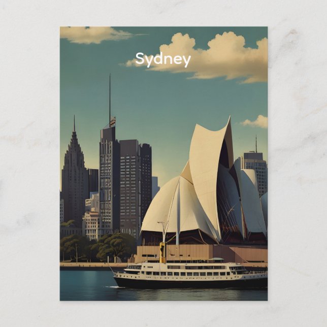 Postal cartel vintage de Sydney (Anverso)