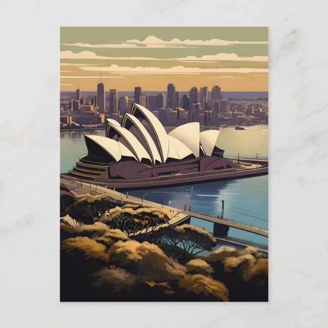 Postal cartel vintage de Sydney (Anverso)
