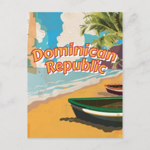 Postal Cartel vintage de vacaciones de República Dominica