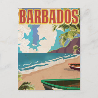 Postal Cartel vintage de viaje a Barbados