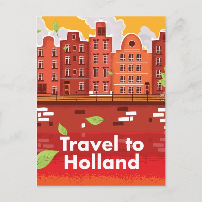 Postal Cartel vintage de viaje a Holanda. (Anverso)