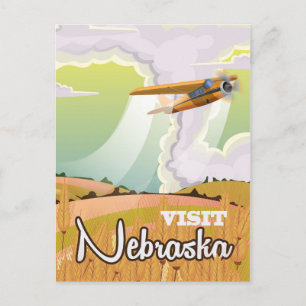 Postal Cartel vintage de viaje a Nebraska