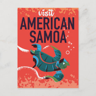 Postal Cartel vintage de viaje a Samoa Americana
