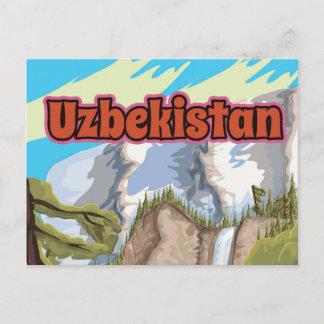 Postal Cartel vintage de viaje a Uzbekistán