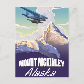 Postal Cartel vintage de viaje al Monte McKinley