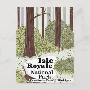 Postal Cartel vintage de viaje al Parque Nacional Isle Ro