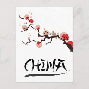 Postal Cartel vintage de viaje de China Ink.