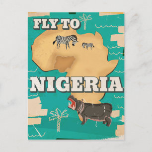 Postal Cartel vintage de viaje de Nigeria