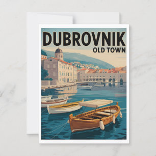 Postal Cartel vintage del casco antiguo de Dubrovnik – Pa