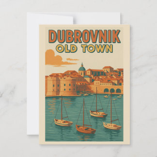 Postal Cartel vintage del casco antiguo de Dubrovnik – Pa